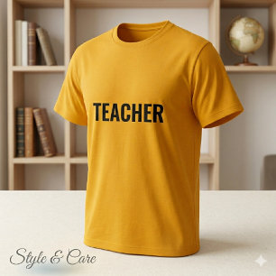 TEACHER Text Statement Gouden T-shirt voor Heren