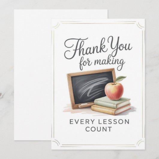 Teacher Thank You Card Bedankkaart (Voorkant / Achterkant)
