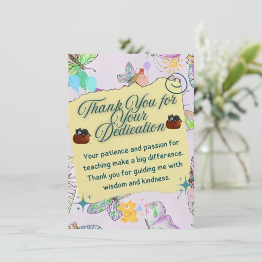teacher thank you card. bedankkaart (Staand voorkant)