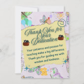 teacher thank you card. bedankkaart (Achterkant)