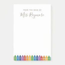 Teacher Thank You Note – Rainbow Crayon Custom Car