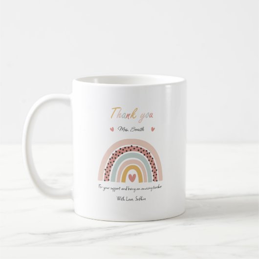 Teacher thank you Rainbow Mug Koffiemok (Links)