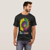 Teacher Tie Dye Teaching Daisy Sunflower Hippie Wo T-shirt (Voorkant volledig)