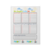 Teacher-to-do-lijst gepersonaliseerde krijtkunst notitieblok (Linkerzijde)