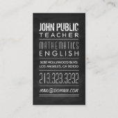 Teacher Tutor Chalkboard Visitekaartje (Voorkant)