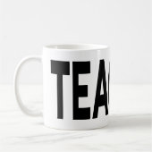 TEACHER Typography Educator Appreciation Gift Koffiemok (Links)