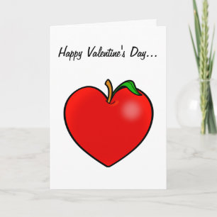Teacher Valentijn Heart Apple Feestdagen Kaart