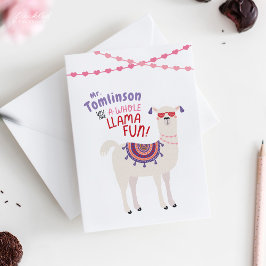 Teacher Valentine Card from Student | Cute Animals Kaart