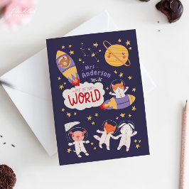 Teacher Valentine Card from Student | Cute Animals Kaart