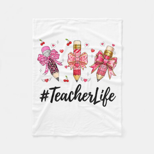 Teacher Valentine Coquette Bow Teacher Valentines  Fleece Deken (Voorkant)