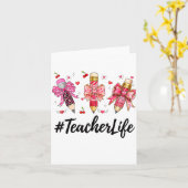 Teacher Valentine Coquette Bow Teacher Valentines  Kaart (Gele Bloem)