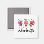 Teacher Valentine Coquette Bow Teacher Valentines Magneet (Voorkant / Achterkant)