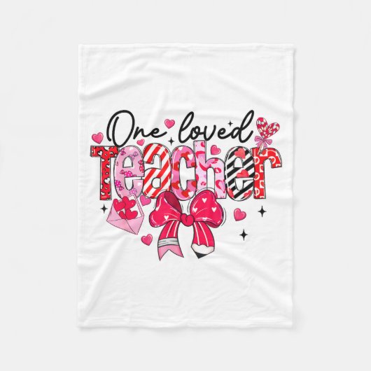 Teacher Valentine Loved Teacher Valentine's Day Co Fleece Deken (Voorkant)
