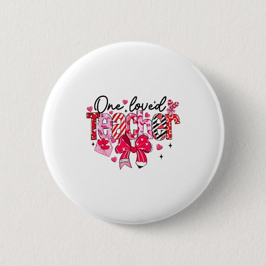 Teacher Valentine Loved Teacher Valentine's Day Co Ronde Button 5,7 Cm (Voorkant)