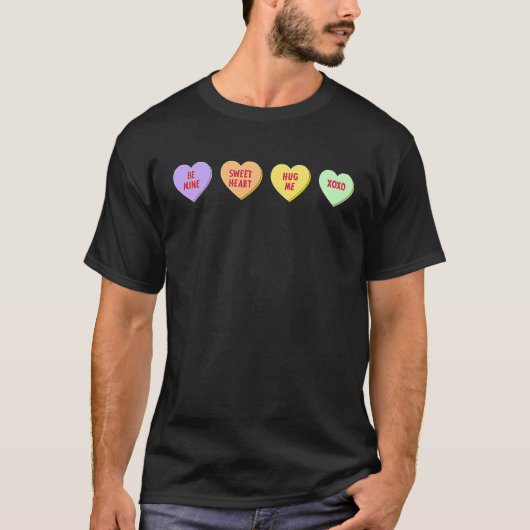 Teacher Valentines Day  Conversation Hearts School T-shirt (Voorkant)