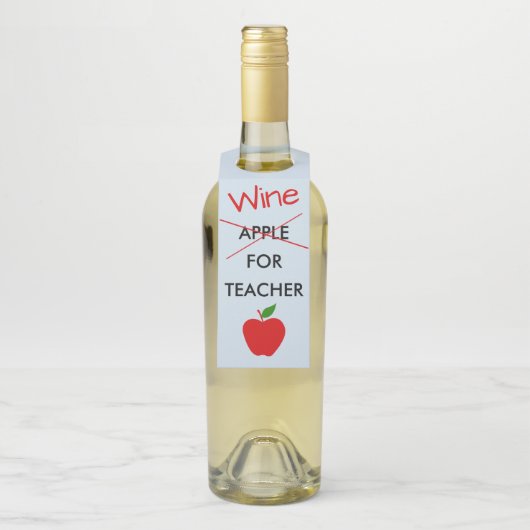 Teacher Wine Bottle Hanger Gift Label Label (Op fles)