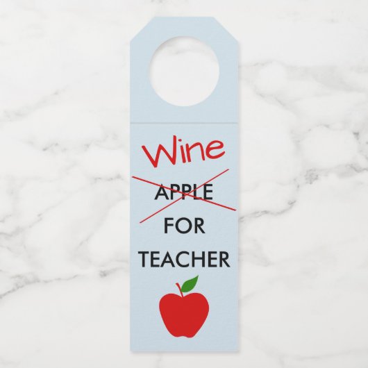 Teacher Wine Bottle Hanger Gift Label Label (Voorkant)