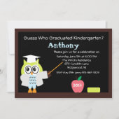 Teacher Wise Owl Kinder Afstuderen Uitnodiging (Voorkant)