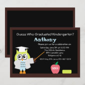 Teacher Wise Owl Kinder Afstuderen Uitnodiging (Voorkant / Achterkant)