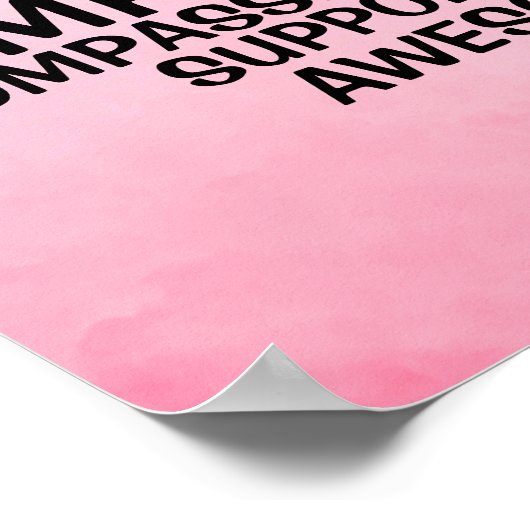 Teacher Word Cloud Name Pink Ombre Poster (Hoek)