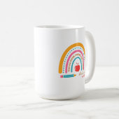 #Teacherlife Rainbow Personalized Teacher's Koffiemok (Voorkant rechts)