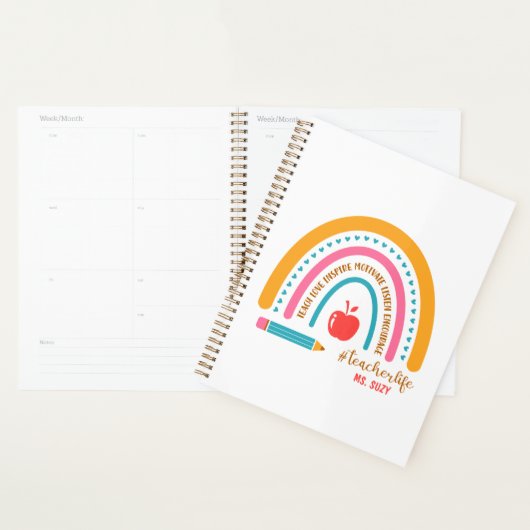 #Teacherlife Rainbow Personalized Teacher's Planner (Display)