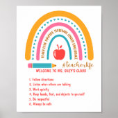 #Teacherlife Rainbow Specialized Classroom Rules Poster (Voorkant)