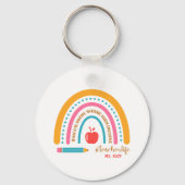 #Teacherlife Rainbow Specialized Teacher's Name Sleutelhanger (Voorkant)
