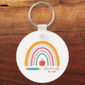 #Teacherlife Rainbow Specialized Teacher's Name Sleutelhanger (Achterkant)