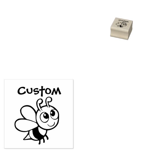 Teacher's aanpasbare stempel - Cartoon Bee (Gestempeld)