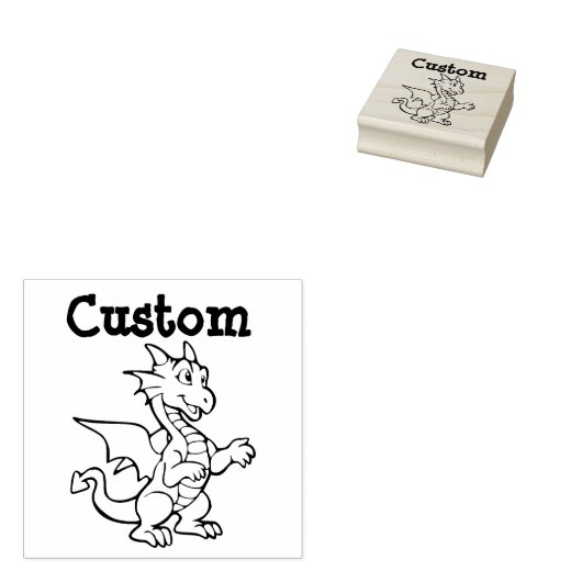 Teacher's aanpasbare stempel - Cartoon Dragon (Gestempeld)
