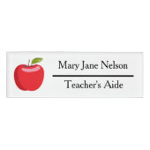 Teacher's Aide Schattige Apple Personalized Name T Naambadge (Voorkant)