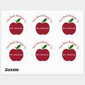 Teacher's Apple Gepersonaliseerde Boekplaat Ronde Sticker (Vel)