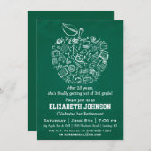Teachers Apple Retirement Party Invitation Kaart (Voorkant / Achterkant)