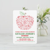 Teachers Apple Retirement Party Invitation Kaart (Staand voorkant)