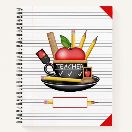 Teacher's Apple Teacup Large Notitieboek (Voorkant)