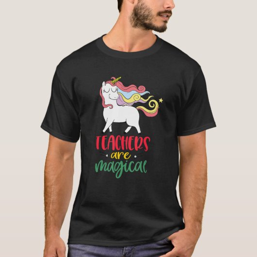 Teachers Are Magical Unicorn cute teacher T-shirt (Voorkant)