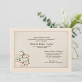 Teacher's Books Afstuderen Invitation Kaart (Staand voorkant)