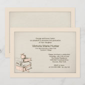 Teacher's Books Afstuderen Invitation Kaart (Voorkant / Achterkant)