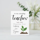 Teachers dag cadeau briefkaart (Staand voorkant)