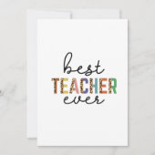 Teacher's Day Best Teacher Ever Bedankkaart (Voorkant)