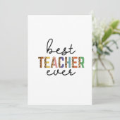 Teacher's Day Best Teacher Ever Bedankkaart (Staand voorkant)