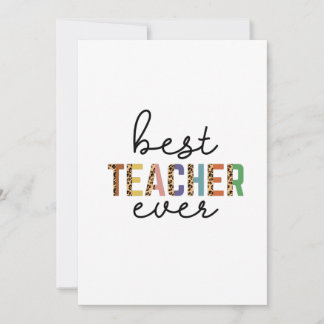 Teacher's Day Best Teacher Ever Bedankkaart