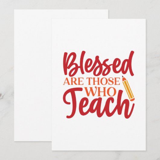 Teacher's Day Blessed Are Those Who Teach Bedankkaart (Voorkant / Achterkant)