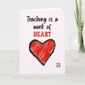 Teacher's Day Card with a Red Heart Kaart (Voorkant)