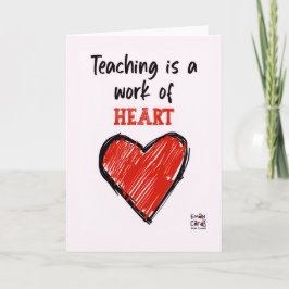 Teacher's Day Card with a Red Heart Kaart