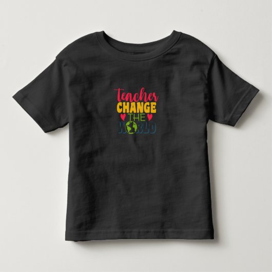 Teacher's Day Teacher verander de wereld Kinder Shirts (Voorkant)