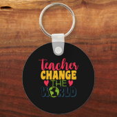 Teacher's Day Teacher verander de wereld Sleutelhanger (Voorkant)