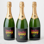 Teacher's Day Teacher verander de wereld Sparkling Wijnetiket (Flessen)