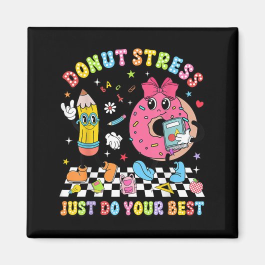 Teachers Donut Stress Just Do Your Test Day Boys G Magneet (Voorkant)